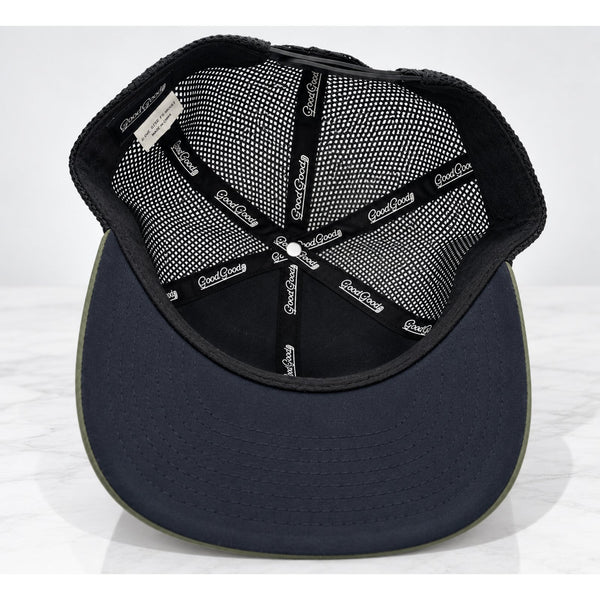 Good Good Golf Stance Trucker Hat Olive Green Black Mesh Snapback OSFA