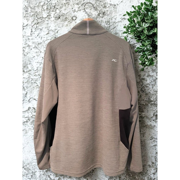 KJUS Kingsbarns Golf 1/2 Zip Pullover Mens 52 L Gray UPF 50 Stretch MSRP $230