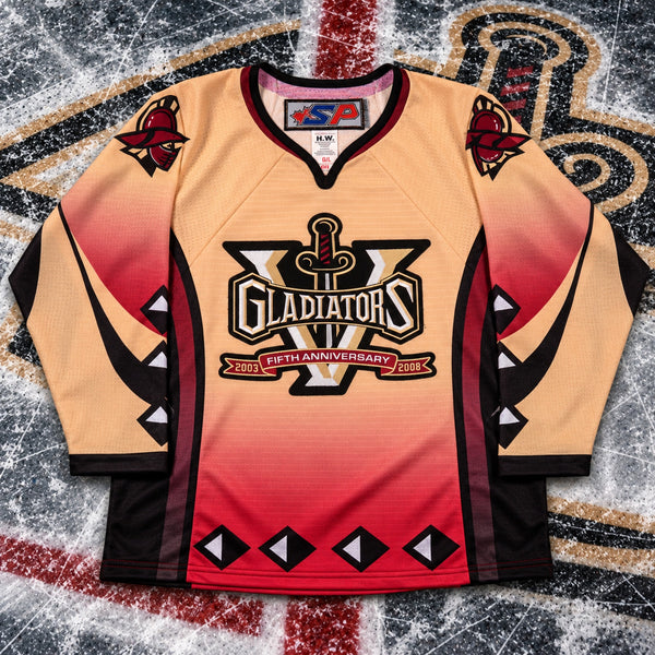 Gwinnett Gladiators Fifth Anniversary SP Hockey Jersey Men's Large ECHL Atlanta