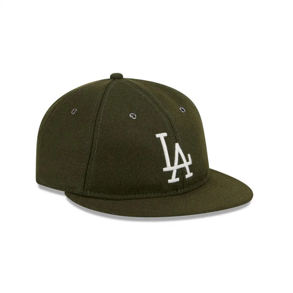 Los Angeles Dodgers New Olive Wool Retro Crown 59FIFTY Fitted Hat Sz. 7 1/8