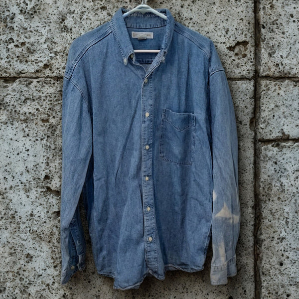 Banana Republic Shirt Mens Large Blue Denim Jean Pocket 90s Y2K USA VTG
