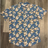 Magellan Shore & Line Fishing Shirt S Blue Fish Floral Short Sleeve NWOT