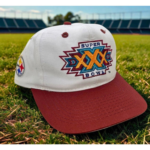 Pittsburgh Steelers Super Bowl XXX Snapback Hat Logo 7 1995 NFL Aztec Vintage