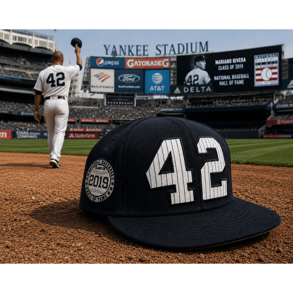 Mariano Rivera 42 New York Yankees Pinstripe New Era HOF 2019 Fitted Hat Sz 8