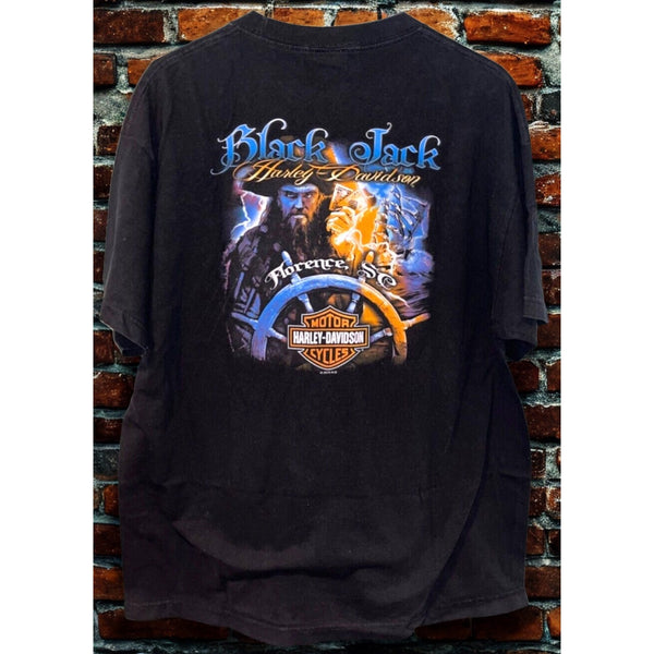 Harley-Davidson Black Jack Florence SC Full Throttle T-Shirt Men's Medium Rare