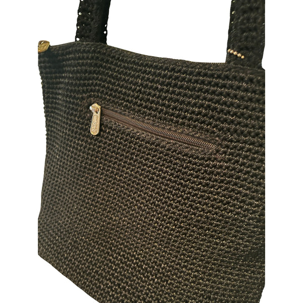 The Sak Original Black Crochet Knit Shoulder Bag Purse