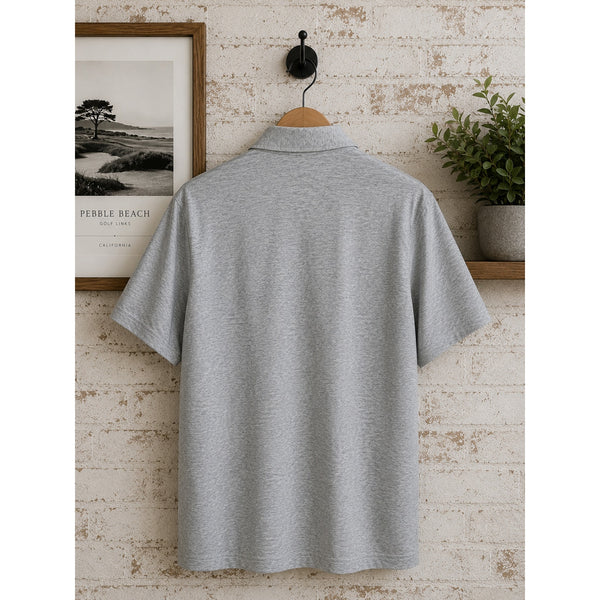 State & Liberty Athletic Fit Stretch Button Shirt Heather Gray Sz L Short Sleeve