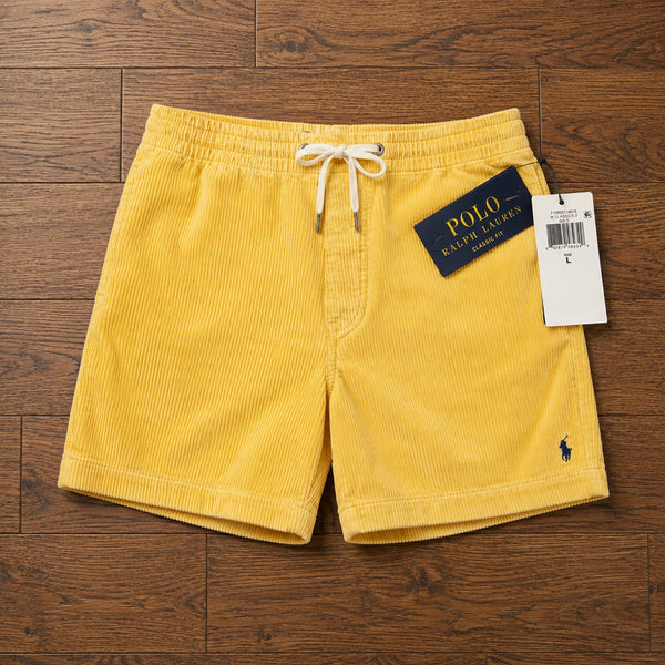 Polo Ralph Lauren 6-Inch Prepster Corduroy Shorts Gold Cotton L NWT
