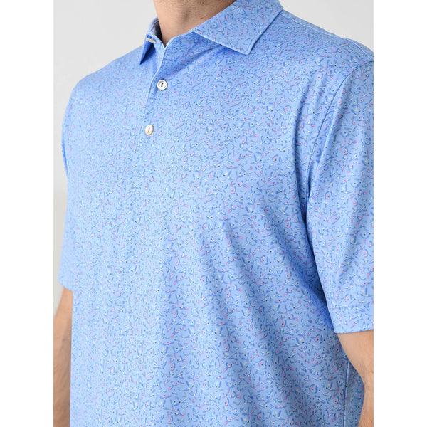 Peter Millar Summer Comfort Macaw Polo Shirt 2XL Blue Bird Print MS25EK26S NWT