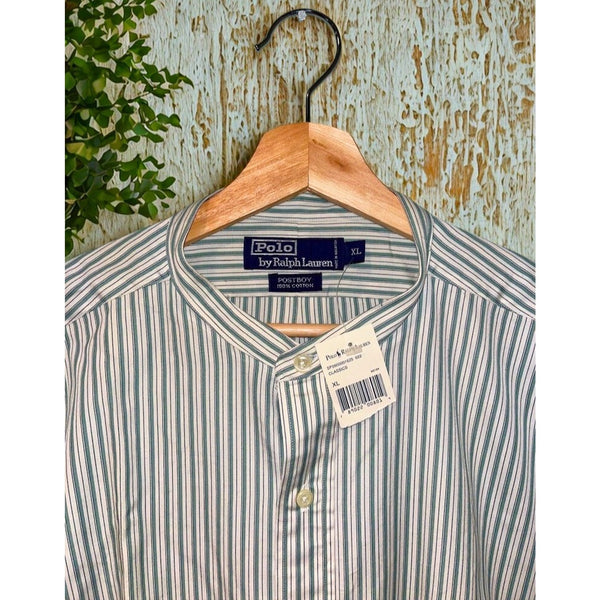Polo Ralph Lauren Postboy Striped Button Shirt XL Deadstock NWT Vintage