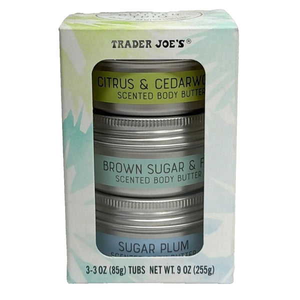 Trader Joe’s Body Butter Trio Citrus Cedarwood Brown Sugar Fig Sugar Plum NIB