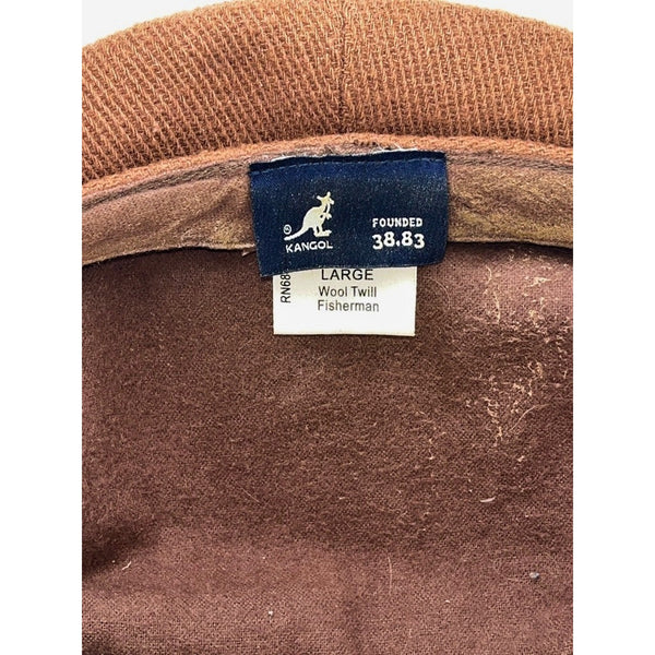 Kangol Wool Fisherman Cap Brown Mens Large Newsboy Hat Classic EUC