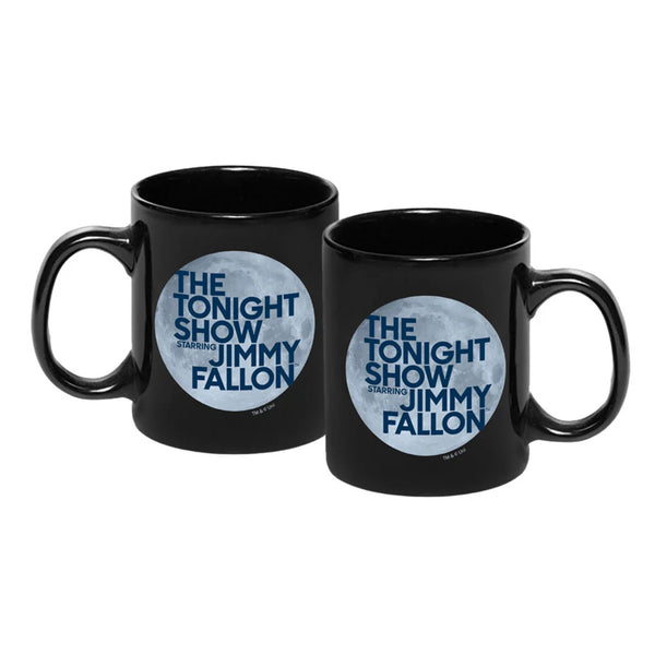 Tonight Show Jimmy Fallon Mug Black Ceramic Moon Logo 2014 NBC NWOT