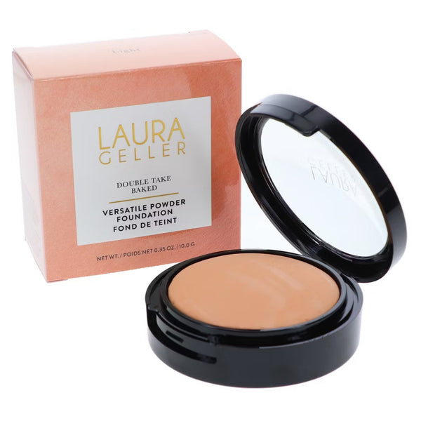 Laura Geller Double Take Baked Powder Foundation Light 0.35oz NIB Full Coverage