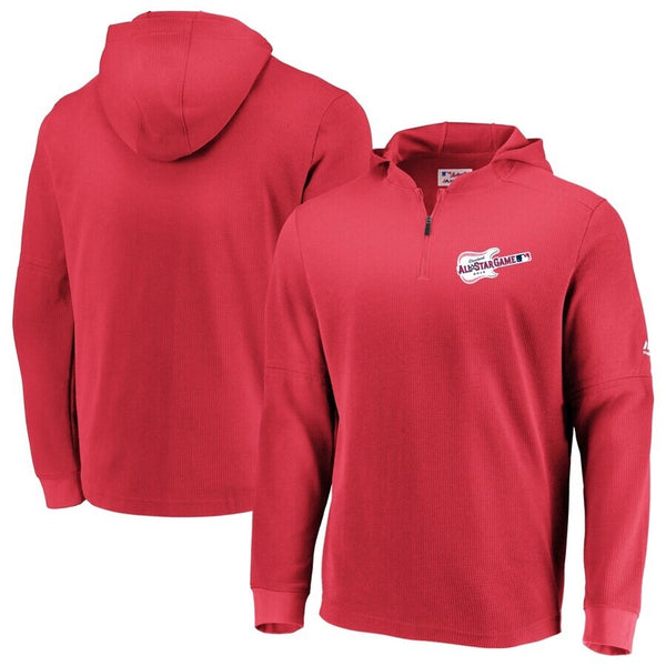 MLB 2019 All-Star Game Hoodie Majestic Waffle Knit BP Pullover Red Sz S NWOT