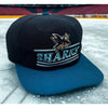 San Jose Sharks Starter Split Bar Snapback Hat Cap Vintage 90s NHL Rare Wool