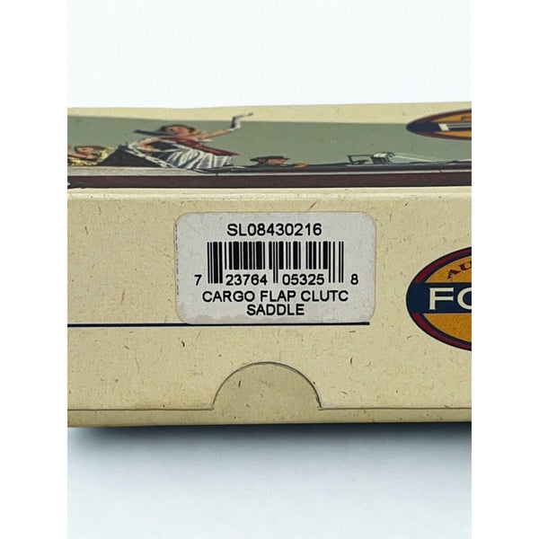 Fossil Saddle Cargo Flap Clutch Wallet Brown Leather NWT Y2K w Box