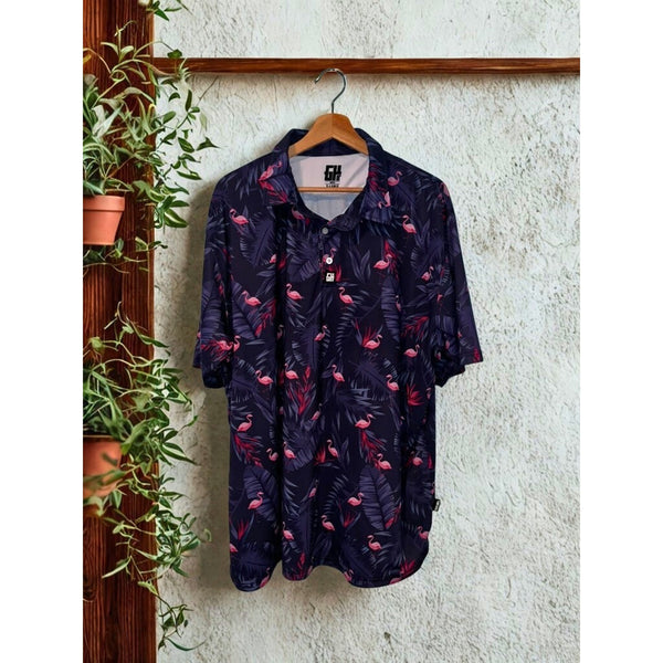 Greater Half GH Polo Shirt Mens XL Flamingo Mingos Polo Performance Golf Stretch
