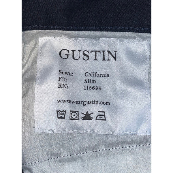 GUSTIN #123 Plant Dye Indigo Slim Straight Fit Denim Jeans Size 34 X 30