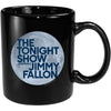 Tonight Show Jimmy Fallon Mug Black Ceramic Moon Logo 2014 NBC NWOT
