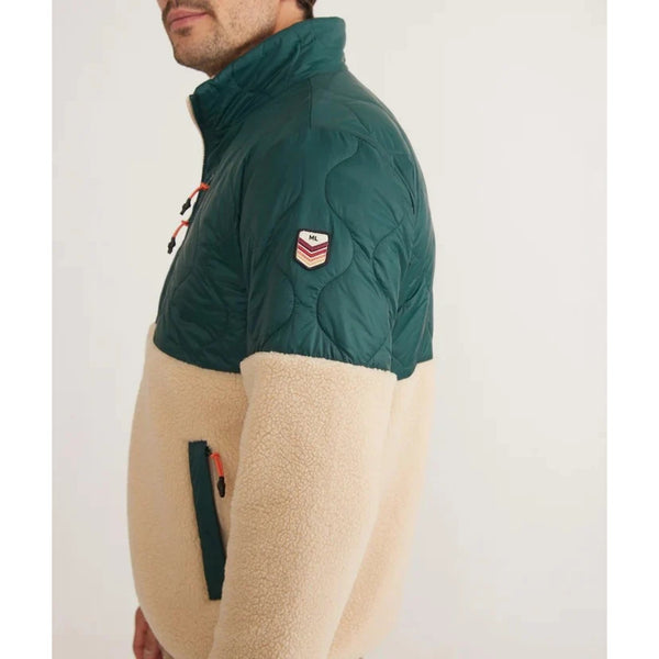 Marine Layer Archive Bariloche Sherpa Jacket Medium Green Tan Full Zip Rare NWOT