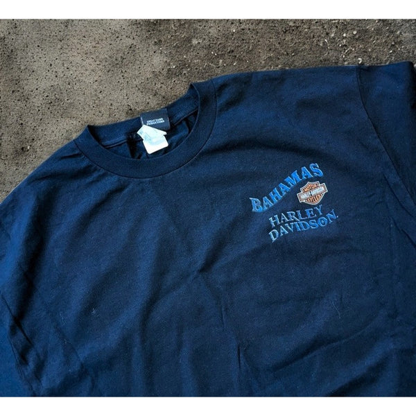 Harley Davidson Bahamas T Shirt Mens 2XL Black Tropical Motorcycle Biker Tee