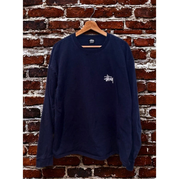 Stussy Long Sleeve T Shirt Men’s XL Blue Big Logo Graphic Streetwear Skate