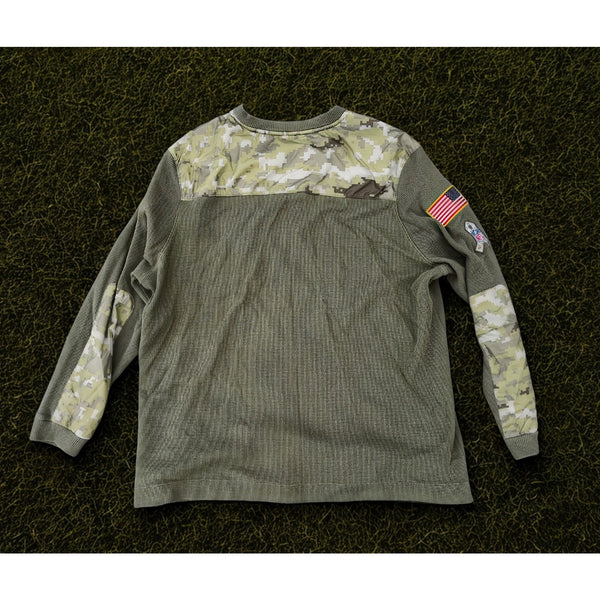 New York Jets NFL Nike Salute to Service Thermal 1/4 Zip Henley Olive Sz 3XL