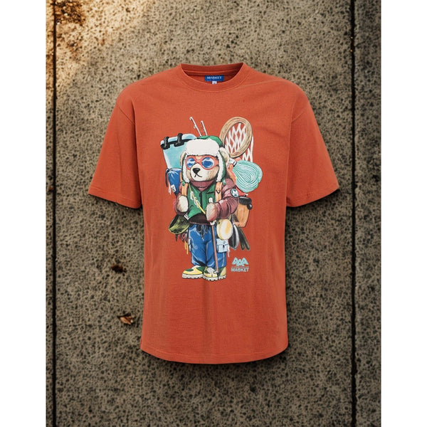 Chinatown Market Ultralight Bear Graphic T Shirt Orange 2XL EUC