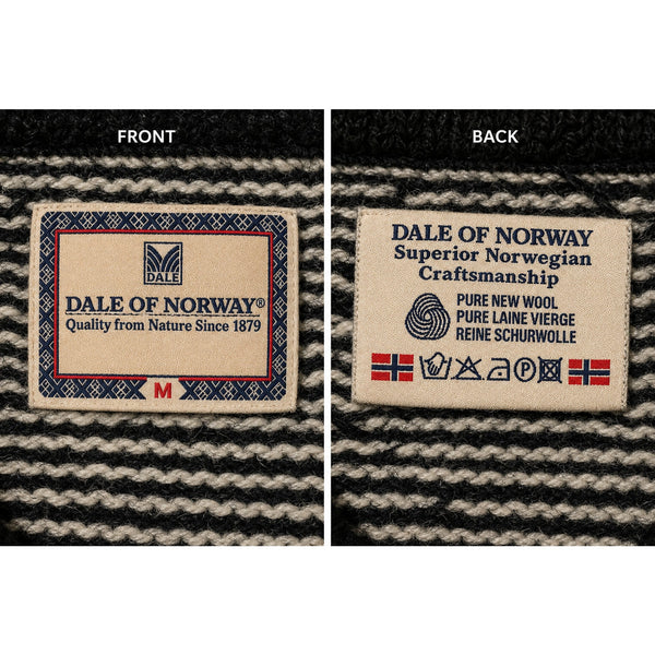 Dale of Norway Setesdal Lusekofte Pullover Sweater Sz. M Black White 100% Wool