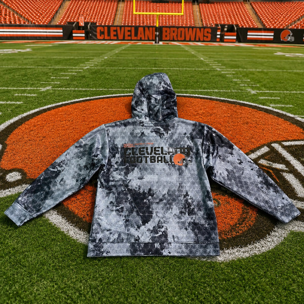Cleveland Browns Reebok NFL On Field Full Zip Hoodie Jacket Gray Sz. M Football