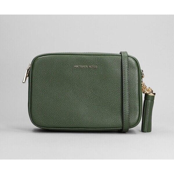 Michael Kors Ginny Leather Crossbody Bag Green EUC MSRP $248