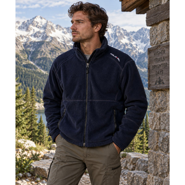 Polo Ralph Lauren Polartec Thermal Pro Fleece Jacket M Navy 90s NWT USA Fabric