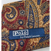 Polo Ralph Lauren Paisley Silk Tie USA Handmade Vintage Burgundy Gold Neckwear