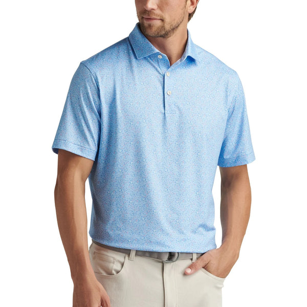 Peter Millar Summer Comfort Macaw Polo Shirt 2XL Blue Bird Print MS25EK26S NWT