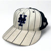 New York Mets New Era 59FIFTY Pinstripe Fitted Hat 7 3/8 USA Wool Y2K MLB Cap