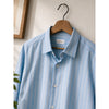 Brioni Mens XL Blue Striped Linen Cotton Button Down Shirt Made Italy Luxury