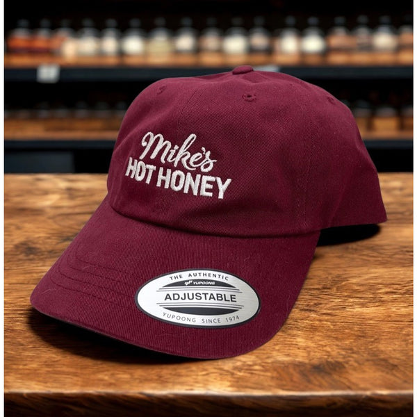 Mike's Hot Honey Promotional Dad Hat Burgundy Strapback OSFA Yupoong NWT Cap