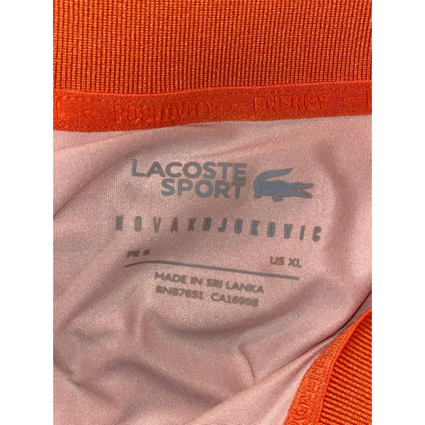 Lacoste Sport Novak Djokovic Ultra Dry Stretch Tennis Polo Shirt Orange XL NWOT