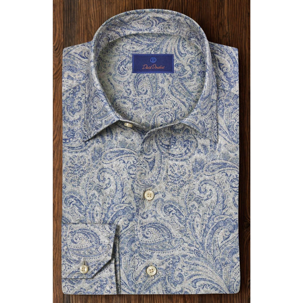 David Donahue Paisley Print Sport Shirt Men's Medium NWT Luxury Dress MSRP $165