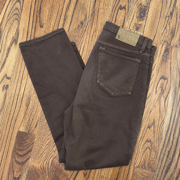 Todd Snyder Straight Fit Stretch 5-Pocket Chino Pants Glazed Pecan 34x32 Mens