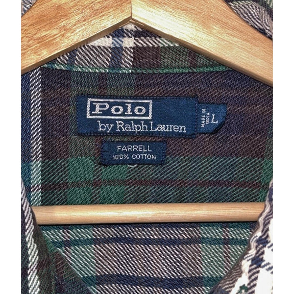 Polo Ralph Lauren Farrell Heavy Twill Shacket Men’s L Tartan Plaid Work Shirt
