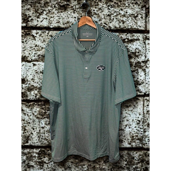New York Jets Vineyard Vines Winstead Stripe Polo Green White Sz 2XL NWOT