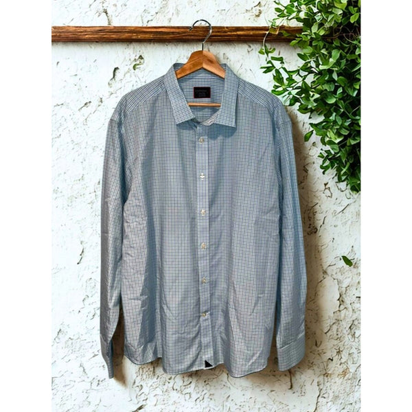 UNTUCKit Pio Cesare Button Down Shirt 2XL Check Plaid Long Sleeve Casual EUC