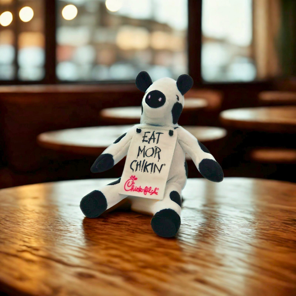 Chick-Fil-A Cow Plush 6" Eat Mor Chikin Cuddle Cowz Sign Animal Toy 2008