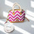 Dooney & Bourke Bitsy Bag Chevron Fuchsia Pink Canvas Leather Satchel NWT