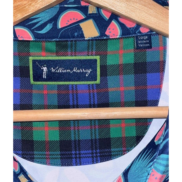 William Murray Seed Spitters Polo Shirt Golf Watermelon Print Men's Large NWOT