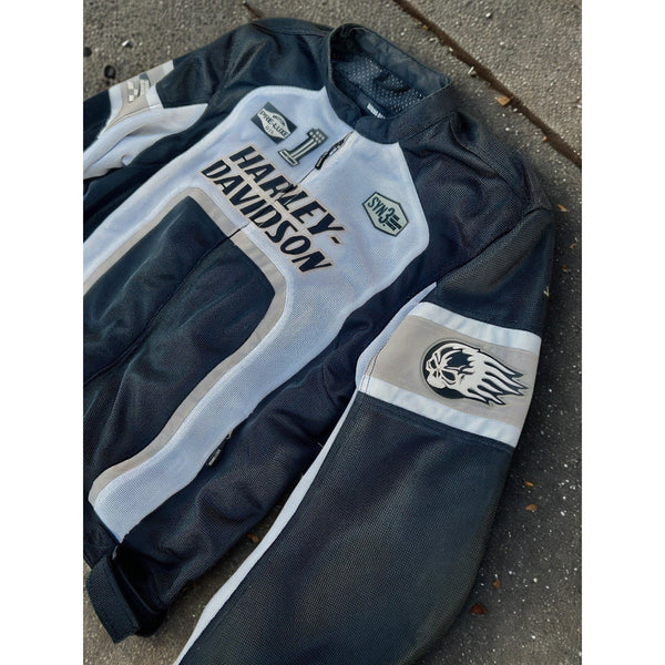 Harley-Davidson Men’s Backstretch Racing Patch Jacket White 97396-11VM Size L EU