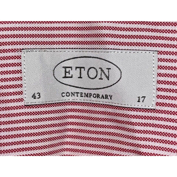ETON Slim Button Down Dress Shirt Spread Collar Striped 17 43