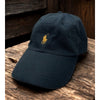 Polo Ralph Lauren Gold Pony Logo Hat Black Adjustable Strapback Rare EUC